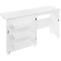 StarTech.com Mesa auxiliar - Mesa de costura con ruedas - Plegable - Con compartimentos y cajas - Tamaño 119 x 40,6 x 80 cm - Superficie de 15 mm - Blanco