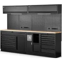 HBM sistema modular de taller 10 piezas, negro