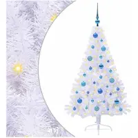 vidaXL Árbol de Navidad artificial, blanco, 150 cm, de PVC y acero