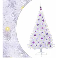 vidaXL Árbol de Navidad artificial, blanco, 150 cm, de PVC y acero