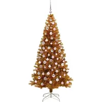 vidaXL Árbol de Navidad dorado, 180 cm, material PET