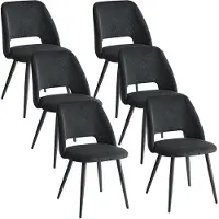 StarTech.com Sillas de comedor Cord - Juego de 6 unidades - Estructura de metal - Diseño moderno y minimalista - Fáciles de limpiar - Ideales para cocina y comedor - Color negro