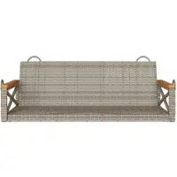 vidaXL Hamaca colgante, gris, 109x62x40 cm, tejido de polirratán
