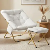 StarTech.com Sillón reclinable para relajación – Sillón para televisión con reposapiés – Acolchado grueso – Estructura de metal – Patas antideslizantes – 72 x 76 x 78 cm – Blanco