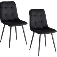 StarTech.com Juego de 2 sillas de comedor - Sillones tapizados en terciopelo - Asiento acolchado - Patas de metal - Diseño moderno de estilo nórdico minimalista - Color negro