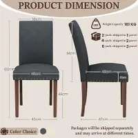 StarTech.com Sillas de comedor tapizadas - Juego de 2 sillas tipo Parsons - Con costuras decorativas y clavos - Patas de madera maciza - Asiento acolchado - Color gris