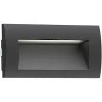 Ledscom.de : Foco empotrable de pared ZIBAL, para exteriores, IP65, mate, 140 x 70 mm, 3,3 W, 223 lm, blanco frío – / Rectangular / Color de la luz: Blanco frío, Tamaño: 1 unidad (paquete de 1)