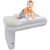 Merkloos Omgoods: Cama inflable para niños pequeños. Ideal para aviones y coches, no requiere bomba