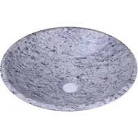 Merkloos Lavabo de piedra natural redonda, diámetro 34 cm, con desagüe