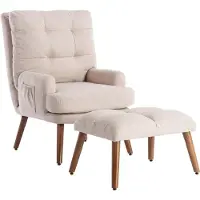 StarTech.com Sillón reclinable con reposapiés - Sillón de relax - Respaldo con 5 posiciones ajustables, inclinable, con reposabrazos, de una plaza, tapizado en material compuesto, estilo clásico