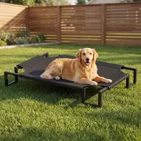 Merkloos Omgoods - Cama elevada para perros, ideal para razas grandes. Diseño refrigerante y transpirable, apta para uso en interiores y exteriores