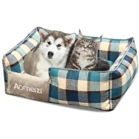 Merkloos Elzusha - Cama pequeña para perros con base antideslizante y bordes elevados, desmontable y lavable
