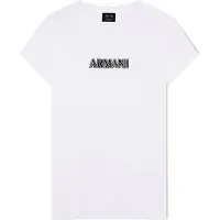 Armani Exchange para mujer. XW002550AF10356U0002 Camiseta Up For Party con pedrería blanco (L), Casual, Algodón, Manga corta, A|X Armani