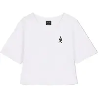 Armani Exchange para mujer. XW002956AF10356U0002 Camiseta cropped cuello pico blanca (XXL), Blanco, Casual, Algodón, Manga corta, A|X Ar