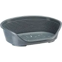 Ferplast Cama para perros Siesta Deluxe, transpirable, 84 x 55 x 28,5 cm, color gris oscuro