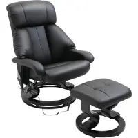 Fortuna Sillón reclinable Lai, con acolchado profundo, respaldo y reposabrazos altos, giratorio 360°, tapizado en cuero sintético, 76L x 80B x 102H cm, color