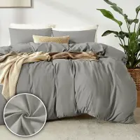 Merkloos Juego de funda de edredón en color taupe, de 200 x 220 cm, que incluye 2 fundas de almohada de 40 x 80 cm, fabricado en microfibra