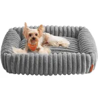 Songmics Cama ortopédica para perros, lavable, suave, de 71x55 cm, color gris