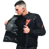 Dainese Outlet Chaqueta inteligente LS Sport D-Air chaqueta de tela Negro/Rojo 52 hombres
