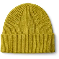 Selected 100 % Lana Merino Gorro Hombres Amarillo ONE SIZE