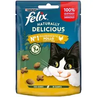 Purina Felix Deliciosamente Natural Pollo Y Hierba Gatera Snack Para Gatos 8x50g