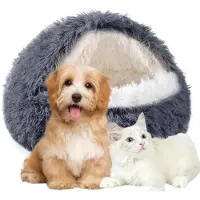 Merkloos Omgoods - Cama de peluche suave de 65 cm de diámetro para perros y gatos