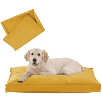 Merkloos Cama impermeable para perros con cremallera, color amarillo, 90x68 cm