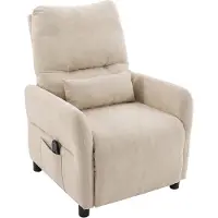 HOMCOM Sillón reclinable para televisión, con masaje, función de calor y reclinación, color beige