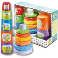 Tachan Juego De Pirámide + Cubos Apilables 2 En 1