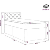 vidaXL Cama con somier y colchón de la marca , color gris claro, dimensiones 90 x 200 cm, tapizada en tela