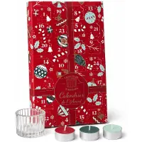 Spies Online Calendario de Adviento festivo con 24 velas aromáticas – Calendario de Adviento con velas – Velas de Adviento navideñas – Color rojo