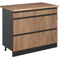 Vicco Mueble bajo de cocina R-Line Roble dorado/Antracita 100 cm encimera Roble dorado, Model 71561