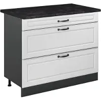 Vicco Mueble bajo de cocina R-Line Blanco casa de campo/Antracita 100 cm encimera Antracita, Model 71575