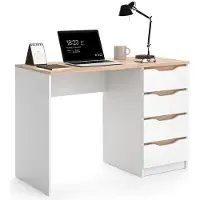 Vicco Escritorio Ruben Blanco/Roble artesanal 110 x 50 cm, Model 62898