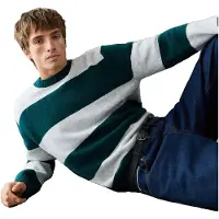 Pepe Jeans para hombre. PM7000116 Jersey Deacon Stripes verde (XL), Casual, Acrílico, outlet 2026.