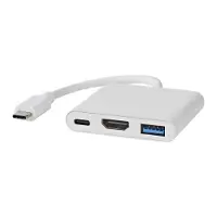 Nedis Ccgb64770wt01 Adaptador Usb Multipuerto 3 En 1 Usb 3.2 Gen 1 Usb-c M-hdmi/usb-a H/usb-c H 5gbps Niquelado 0.1 M