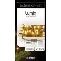 Krinner Cadena de luces LED Lumix para interiores, con conexión magnética, de 5 metros, luz blanca cálida