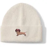 Zwillingsherz Gorra 'Dackel' beige claro / marrón / marrón claro / rosa