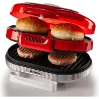 Ariete 205R, máquina para hacer hamburguesas, color rojo, 1200 vatios