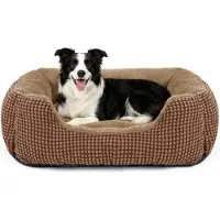 Merkloos Cama para perros de tamaño mediano, lavable, 76 x 61 x 23 cm