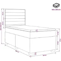 vidaXL Cama con somier y colchón, color crema, 100 x 200 cm, tapizada en tela