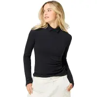 Super.natural - Women's Split Brush Turtleneck - Camiseta de manga larga de merino size XL, negro
