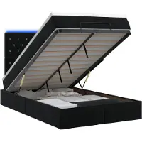 Syfax Cama tipo otomana con colchón y LED Negro 120 x 200 cm