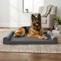 Merkloos Cama ortopédica para perros, tamaño XXL, con cojín de espuma ovalada, 135 x 91 cm