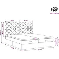 vidaXL : Banco-cama con colchón y luces LED, gris claro, 160 x 200 cm, tapizado en tela