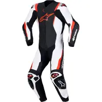 Alpinestars Missile V3 Monos de cuero de una pieza Blanco/Negro/Rojo 56 hombres