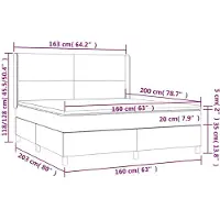 vidaXL Cama con somier y colchón , color taupe, 160x200 cm, tapizada en tela