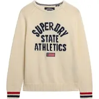 Superdry Jersey 'Slouchy Intarsia' gris oscuro / blanco lana
