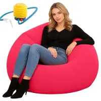 Merkloos Solidchoice - Banco inflable para interiores y exteriores, color rojo