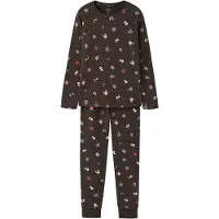 Name It Kids Pijama 'NKNVismas' marrón oscuro / pino / rojo sangre / blanco